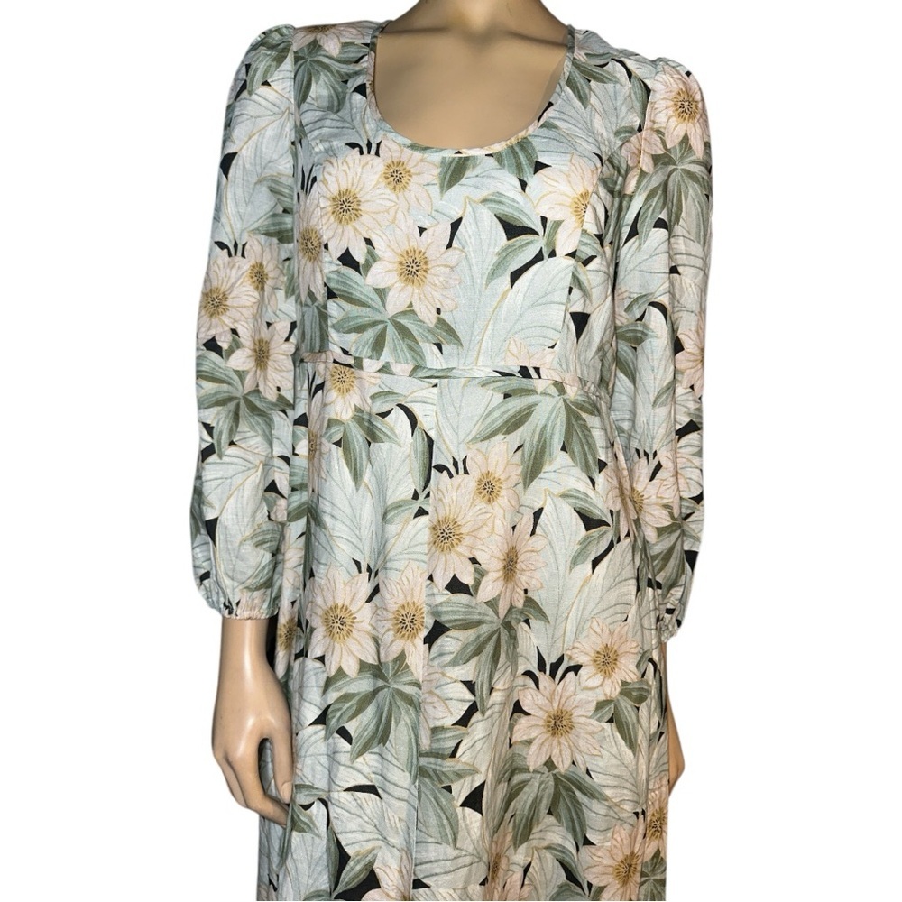 Tuckernuck Floral Long Sleeve Dress - Green and White - Picture 5 of 16